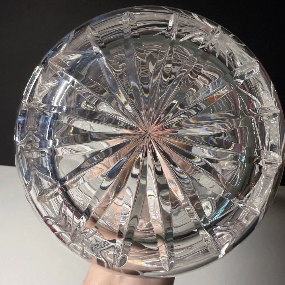 American Brilliant Vintage Pinwheel Cut Crystal Decanter Set Creamer Sugar Bowl